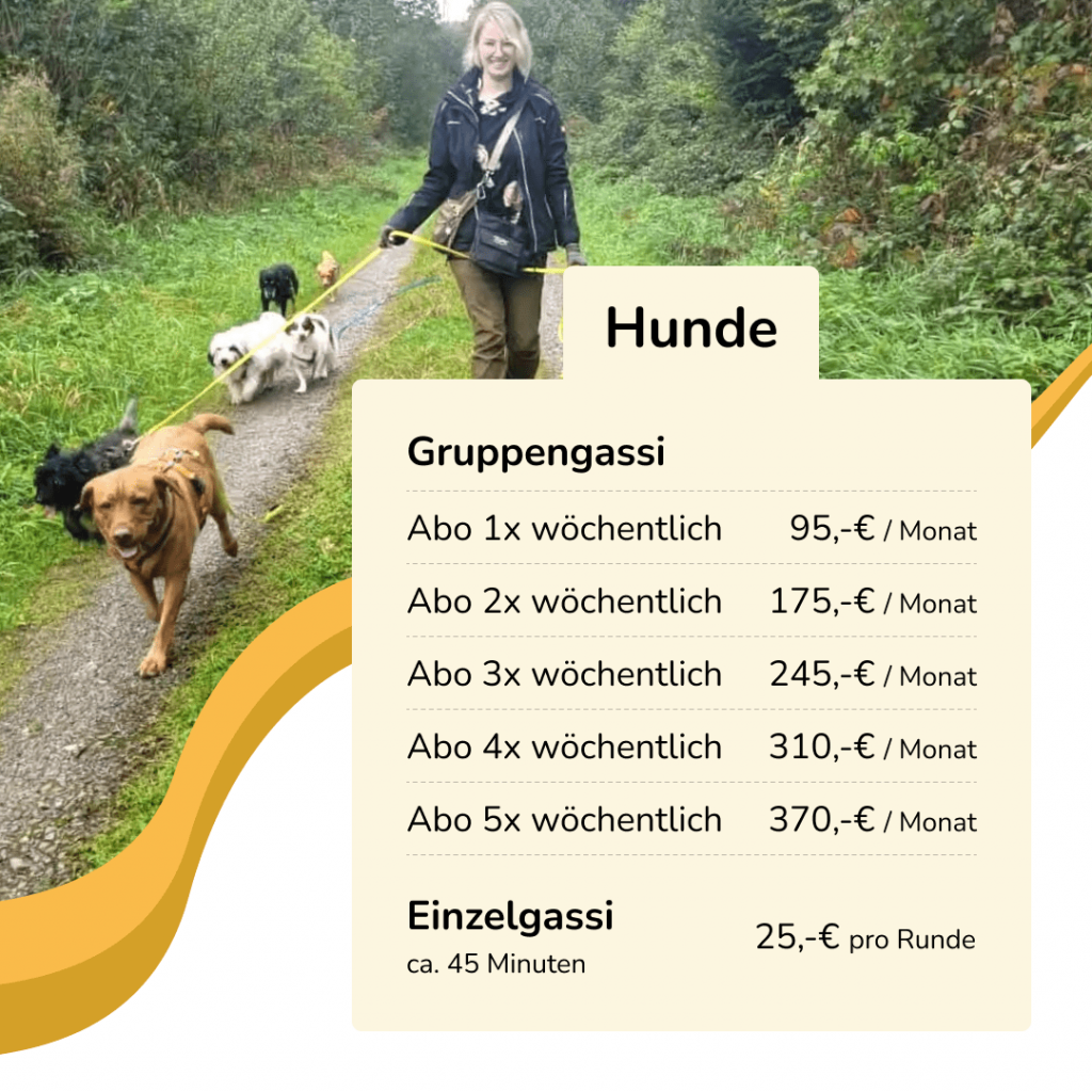 Preisliste Hunde Gassiservice Dogwalking